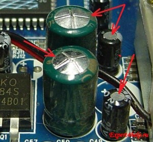 Вздутый конденсатор блока питания монитора